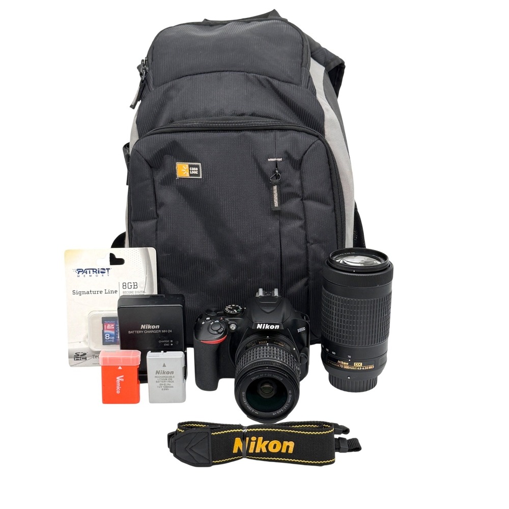 Nikon D3500 DSLR Camera Bundle 18-55mm 70-300mm Lenses Backpack Shutter 5170